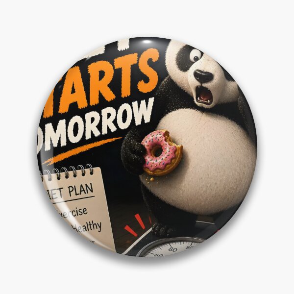 Item preview, Diet Starts Tomorrow Funny Panda Illustration⁠  designed and sold by Easternpantry.