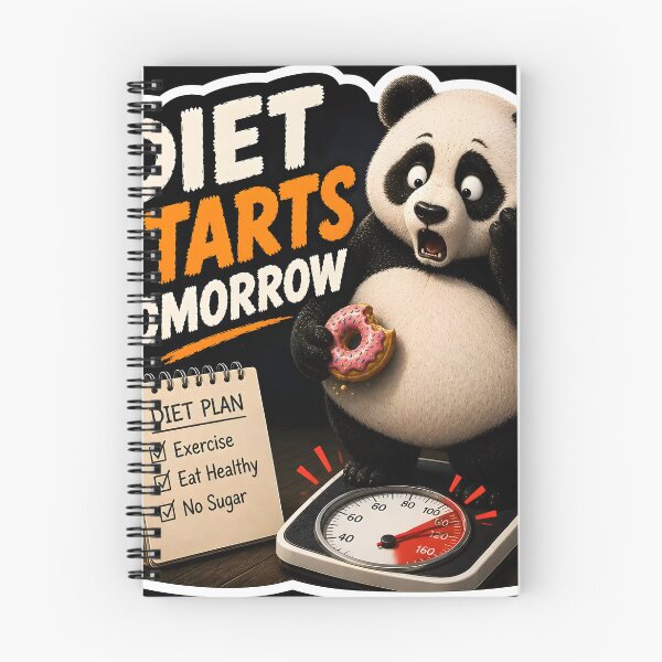 Item preview, Diet Starts Tomorrow Funny Panda Illustration⁠  designed and sold by Easternpantry.