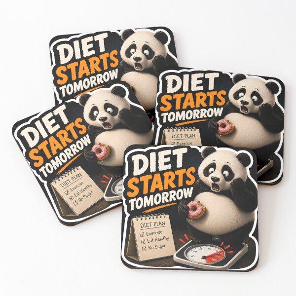 Item preview, Diet Starts Tomorrow Funny Panda Illustration⁠  designed and sold by Easternpantry.