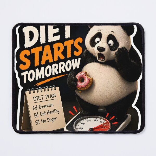 Item preview, Diet Starts Tomorrow Funny Panda Illustration⁠  designed and sold by Easternpantry.