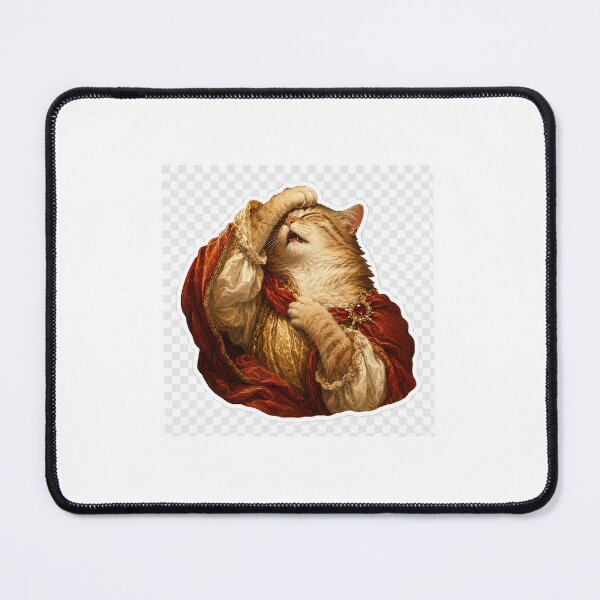 Item preview, Dramatic Renaissance Cat - Theatrical Fainting Cat Sticker designed and sold by Artistry.by.Yeddu.