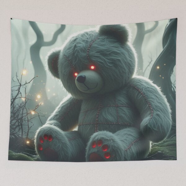 Item preview, Haunted Teddy Bear Dark Fantasy Art designed and sold by Yelter.