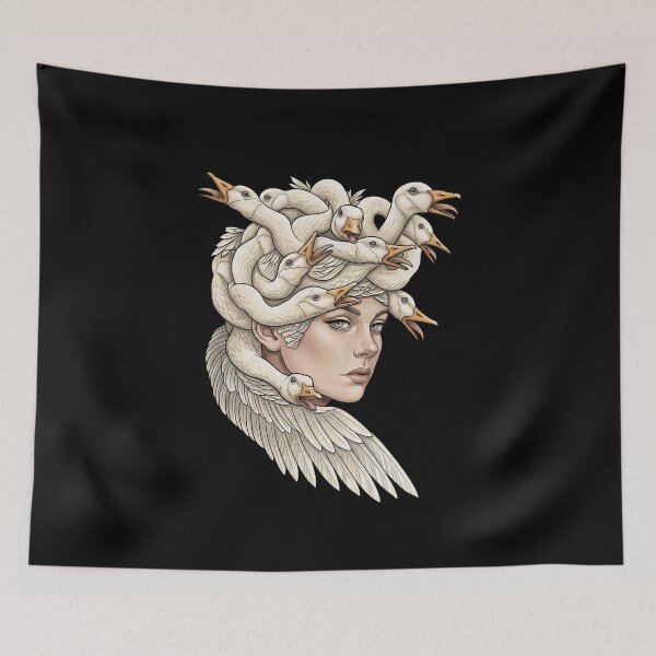 Item preview, Goose Medusa Goddess Surreal Fantasy Illustration designed and sold by elderberry.