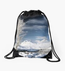 Glencoe winter scenery Drawstring Bag