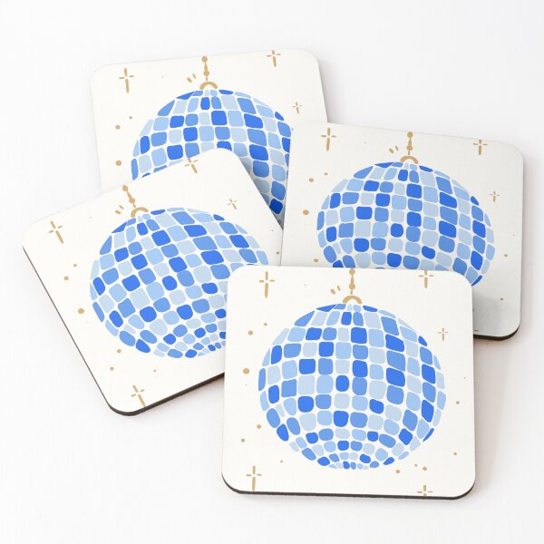 Item preview, Stylized blue disco ball designed and sold by Hart Design.