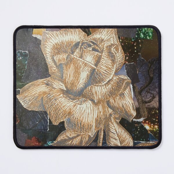 Item preview, Midnight Rose mixed media collage  designed and sold by LMT-art.