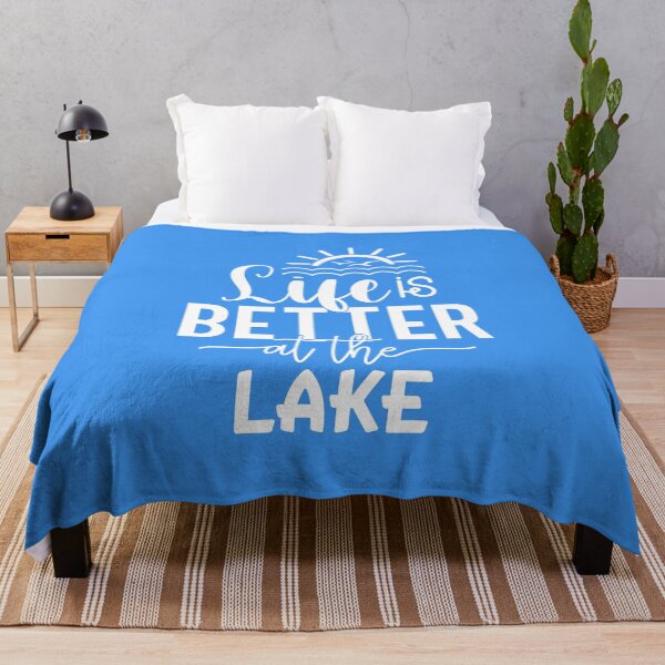 Item preview, Life Is Better at the Lake Blue– Classic Lake Life Design designed and sold by EmeraldeaArt.
