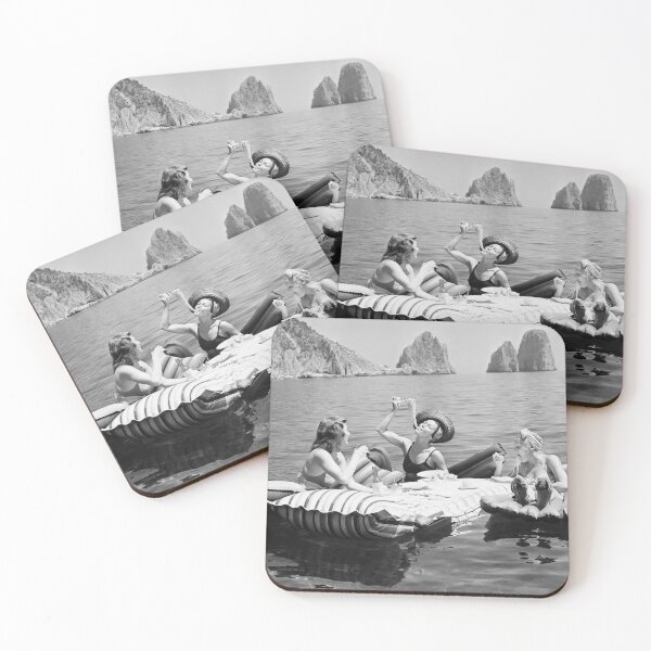 Item preview, Eating Pasta On the Lake, Black and White Vintage Photo designed and sold by modernretro.