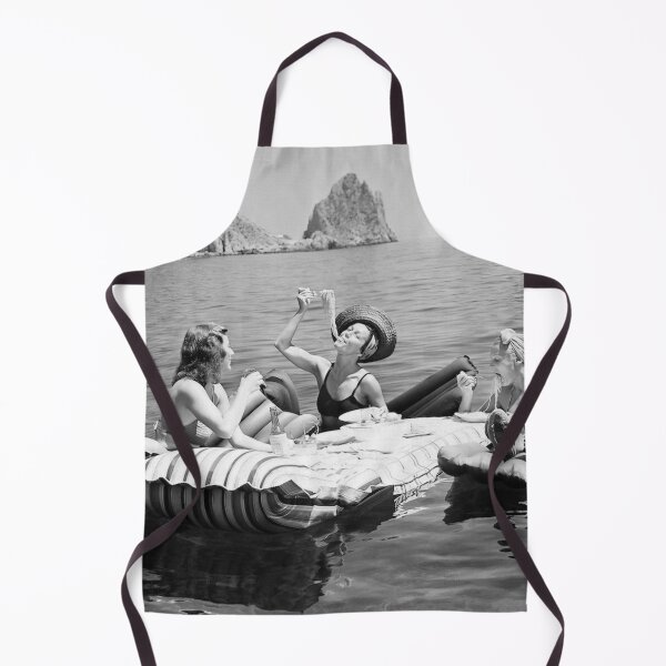 Item preview, Eating Pasta On the Lake, Black and White Vintage Photo designed and sold by modernretro.