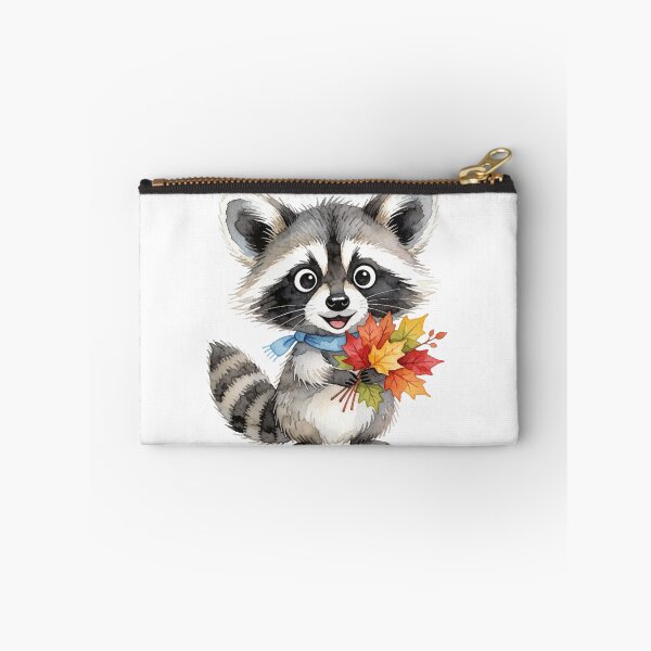 Item preview, Autumn Raccoon with Leaf Bouquet | Cute Cottagecore Woodland Animal designed and sold by AillustriaAK.