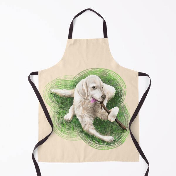 Item preview, English Golden Retriever playing with a stick designed and sold by Konopikyu.