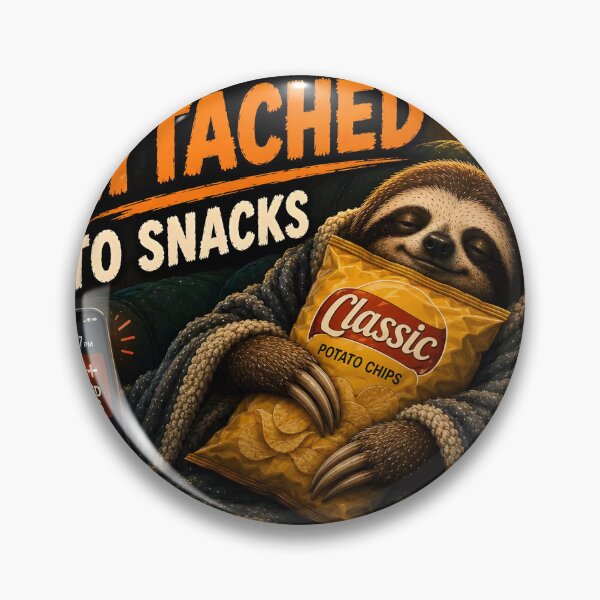 Item preview, Emotionally Attached To Snacks Sloth Art⁠  designed and sold by Easternpantry.