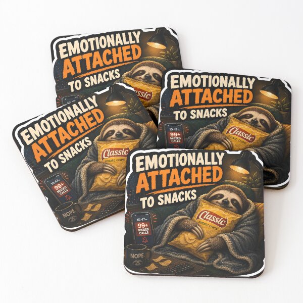 Item preview, Emotionally Attached To Snacks Sloth Art⁠  designed and sold by Easternpantry.