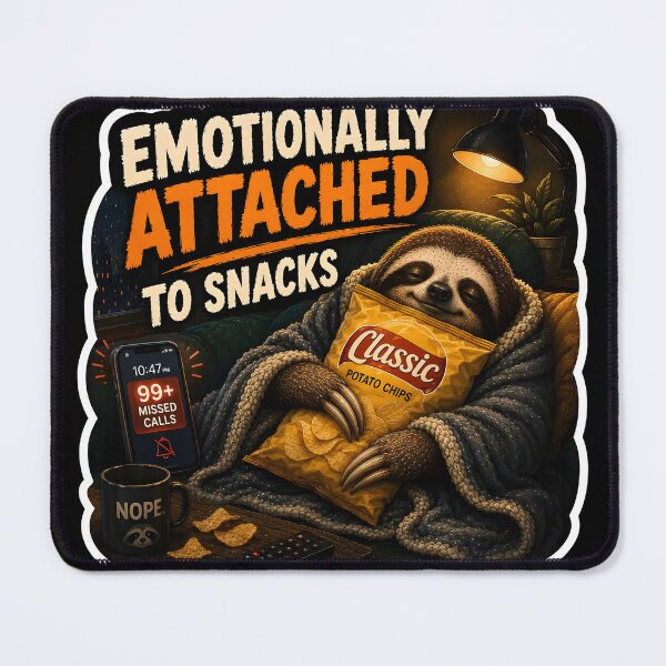 Item preview, Emotionally Attached To Snacks Sloth Art designed and sold by Easternpantry.