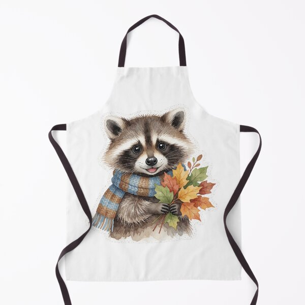 Item preview, Autumn Raccoon with Leaf Bouquet | Cute Cottagecore Woodland Animal designed and sold by AillustriaAK.