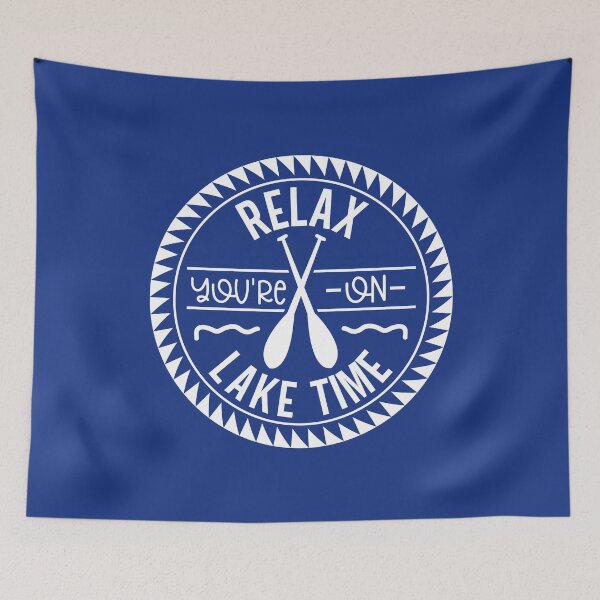 Item preview, Relax You're on Lake Time – Circular Paddle Lake Life white Design designed and sold by EmeraldeaArt.