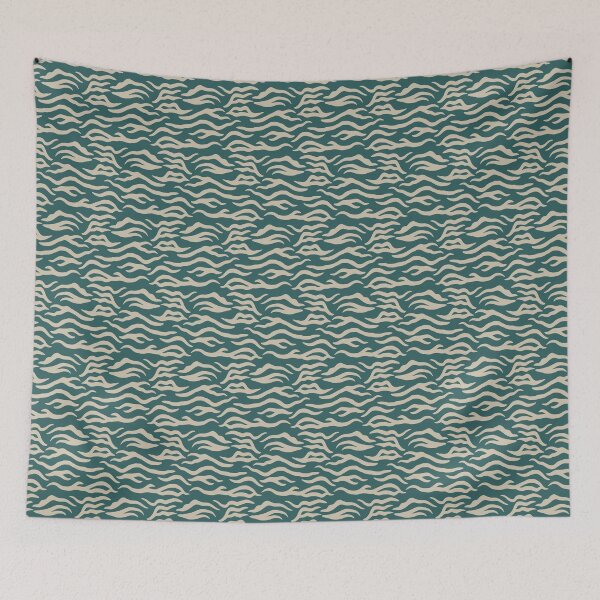Item preview, Teal and Beige tiger print designed and sold by pattern-archive.