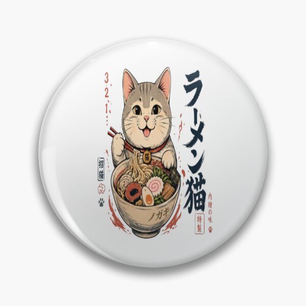 Item preview, Cute cat eating Japanese ramen noodle soup designed and sold by Ahmedsyde.