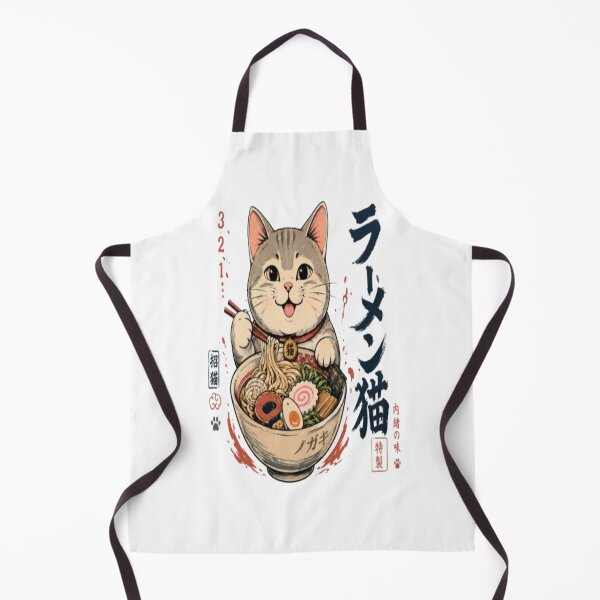 Item preview, Cute cat eating Japanese ramen noodle soup designed and sold by Ahmedsyde.