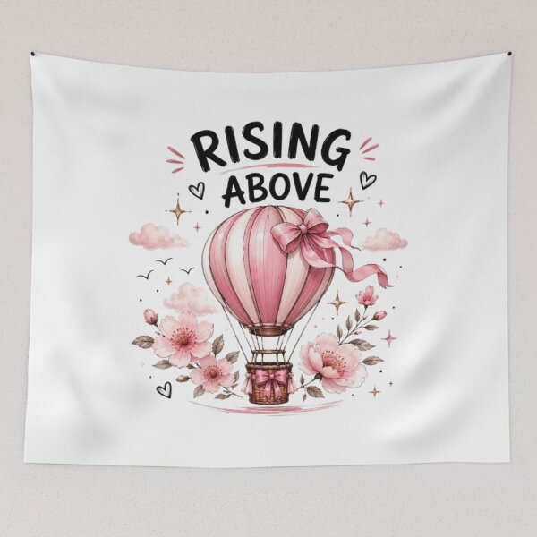 Item preview, Hot air balloon with bow and flowers illustration designed and sold by Ahmedsyde.