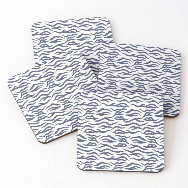 Item preview, White and Blue tiger print designed and sold by pattern-archive.