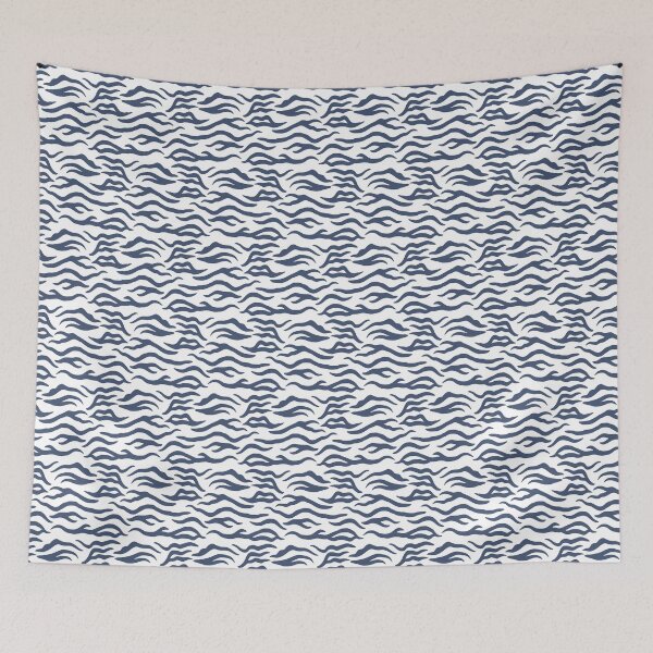 Item preview, White and Blue tiger print designed and sold by pattern-archive.