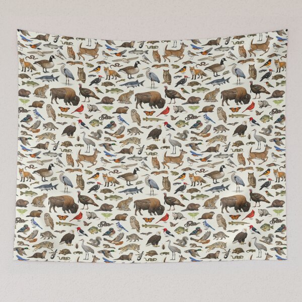 Item preview, Animals of Indiana Retro Style Identification Chart designed and sold by kakarikihill.