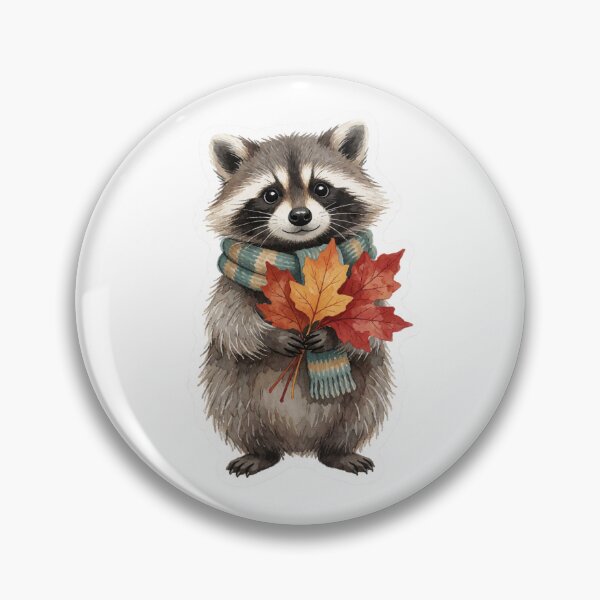 Item preview, Autumn Raccoon with Leaf Bouquet | Cute Cottagecore Woodland Animal designed and sold by AillustriaAK.