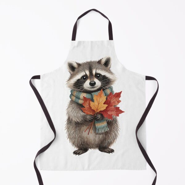 Item preview, Autumn Raccoon with Leaf Bouquet | Cute Cottagecore Woodland Animal designed and sold by AillustriaAK.