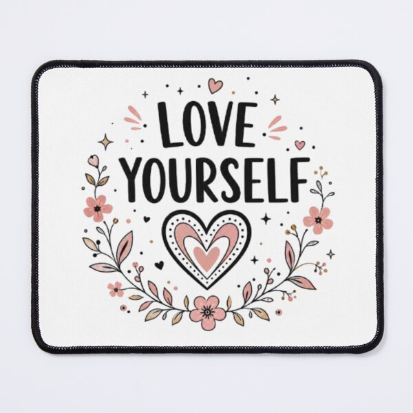 Item preview, Love Yourself lettering with floral heart designed and sold by Ahmedsyde.