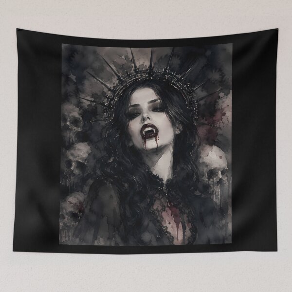 Item preview, Dark Vampire Queen Spiked Crown Skulls Art designed and sold by bellaever.