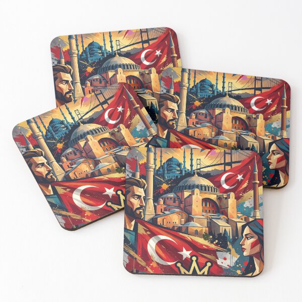 Item preview, Türkiye Turkey Istanbul Cubist Art Poster | Hagia Sophia Blue Mosque Bosphorus | ZK PRO designed and sold by zalakopro.