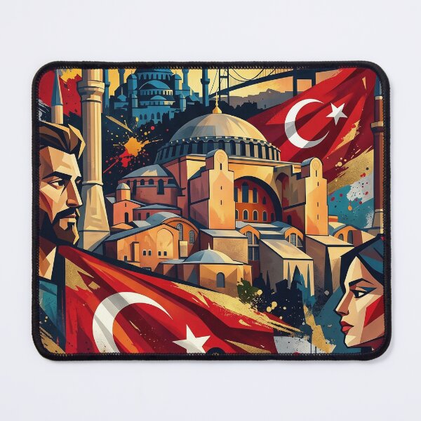 Item preview, Türkiye Turkey Istanbul Cubist Art Poster | Hagia Sophia Blue Mosque Bosphorus | ZK PRO designed and sold by zalakopro.