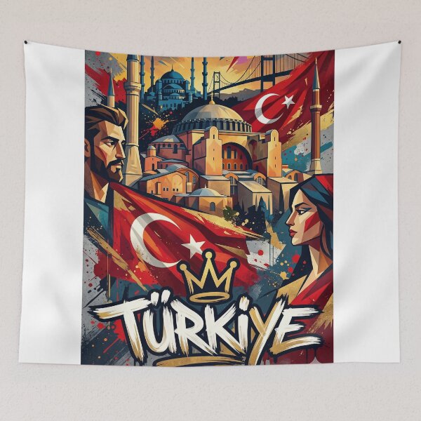 Item preview, Türkiye Turkey Istanbul Cubist Art Poster | Hagia Sophia Blue Mosque Bosphorus | ZK PRO designed and sold by zalakopro.