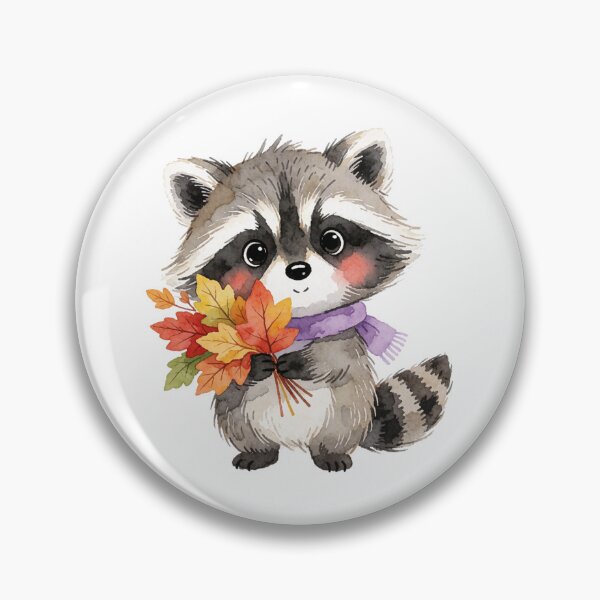 Item preview, Autumn Raccoon with Leaf Bouquet | Cute Cottagecore Woodland Animal designed and sold by AillustriaAK.