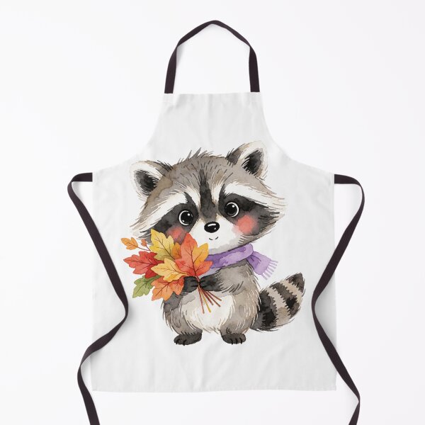 Item preview, Autumn Raccoon with Leaf Bouquet | Cute Cottagecore Woodland Animal designed and sold by AillustriaAK.