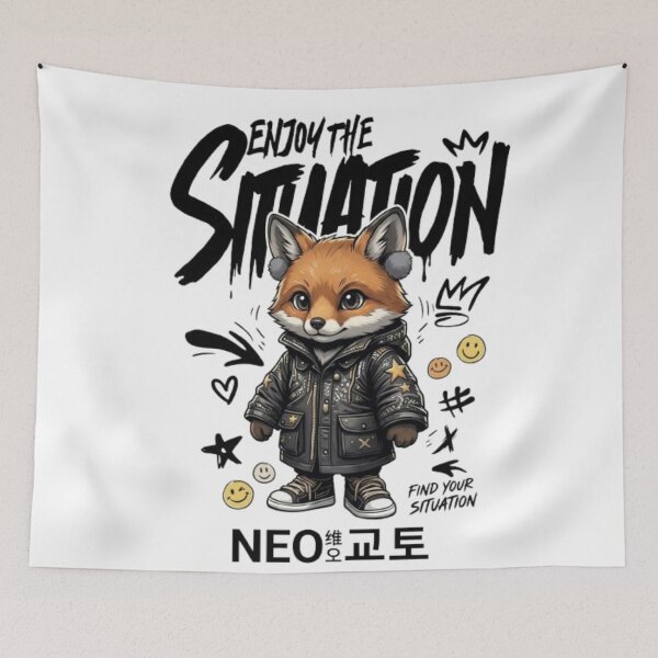 Item preview, Stylish fox in streetwear jacket illustration designed and sold by Ahmedsyde.