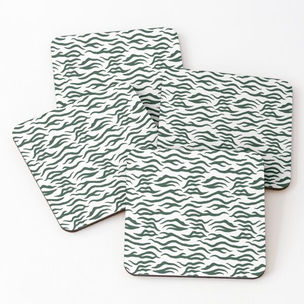 Item preview, White and Forest Green tiger print designed and sold by pattern-archive.