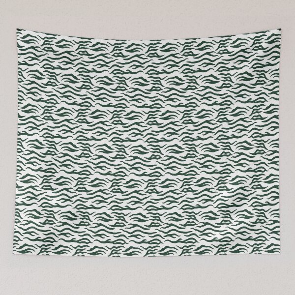 Item preview, White and Forest Green tiger print designed and sold by pattern-archive.