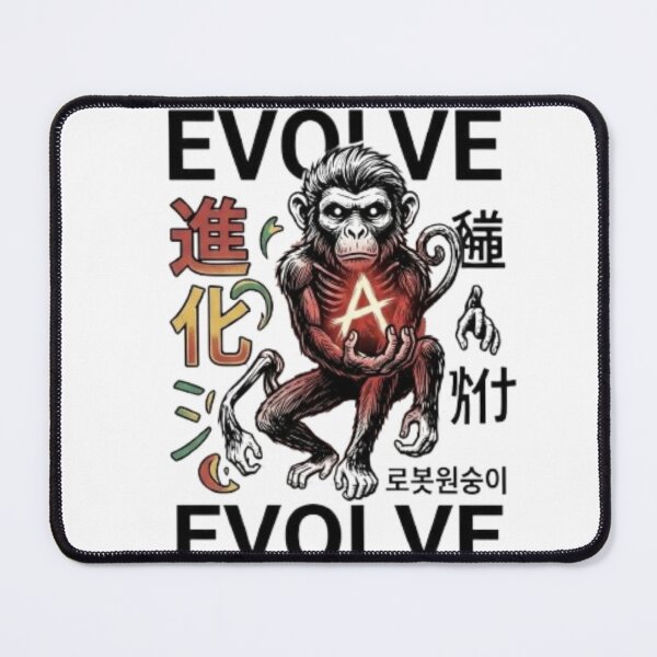 Item preview, Futuristic monkey with illuminated letters, cyber design designed and sold by Ahmedsyde.