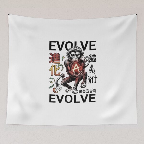 Item preview, Futuristic monkey with illuminated letters, cyber design designed and sold by Ahmedsyde.