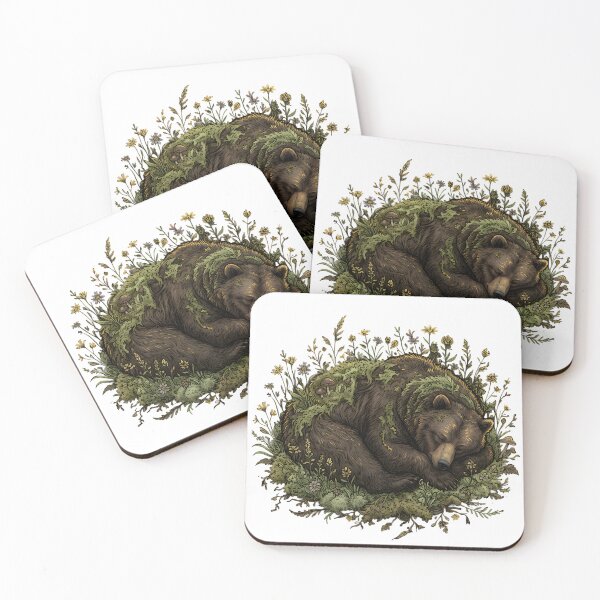 Item preview, Sleeping Bear Overgrown Wildflowers Moss Art designed and sold by MossMirrorArt.