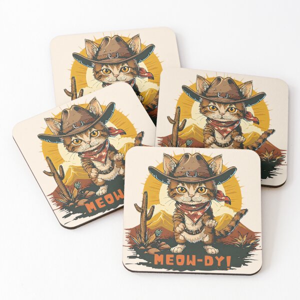 Item preview, Cowboy Cat Meow-dy Funny Retro Western Desert Tee designed and sold by daila70.