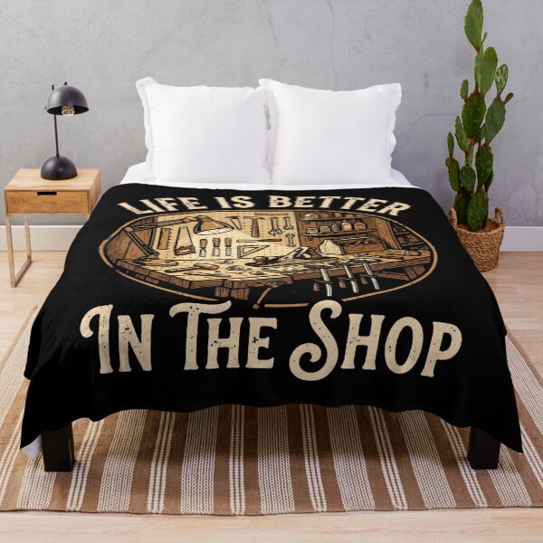 Item preview, Life Is Better In The Shop Woodworking Workshop Art designed and sold by AmazingPics001.