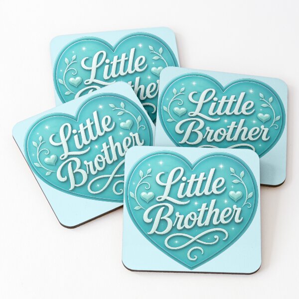 Item preview, Little Brother | Turquoise Heart Typography Design designed and sold by Stubblejumper Artworks.