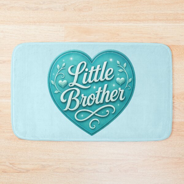 Item preview, Little Brother | Turquoise Heart Typography Design designed and sold by Stubblejumper Artworks.