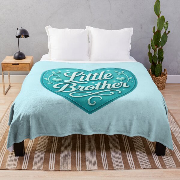 Item preview, Little Brother | Turquoise Heart Typography Design designed and sold by Stubblejumper Artworks.