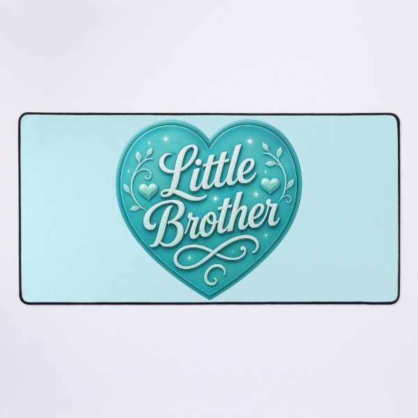 Item preview, Little Brother | Turquoise Heart Typography Design designed and sold by Stubblejumper Artworks.