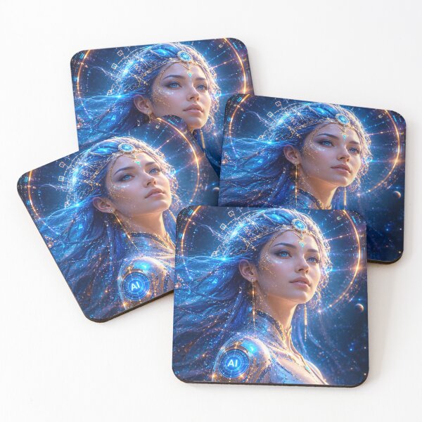 Item preview, Blue Cosmic Goddess with Glowing Light designed and sold by bbbpetr100.
