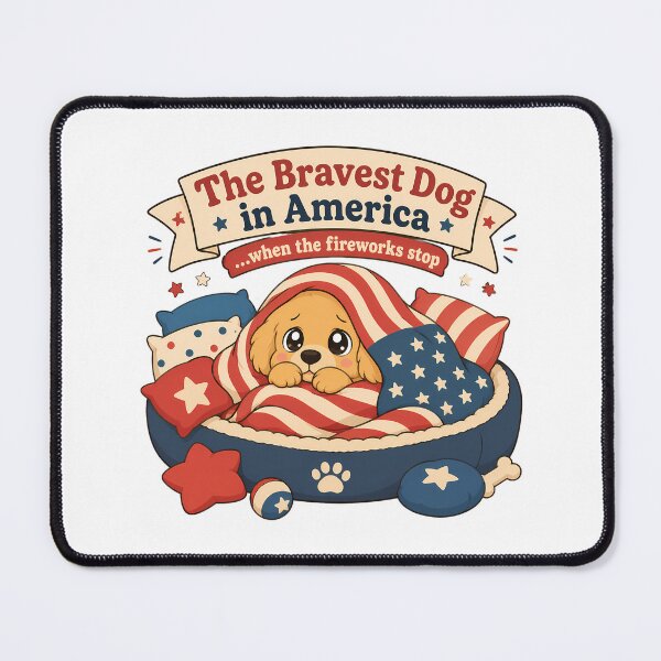 Item preview, Bravest Puppy in America Fireworks Scared Golden Retriever designed and sold by chattsuede.